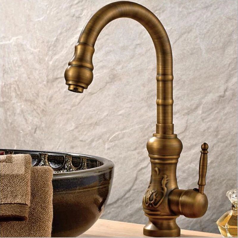 Commercial Kitchen Mixer Tap - Küchenarmaturen, Schwarz-Bronze-Waschtischmischer, 360-Grad-Schwenkauslauf, Küchenmischbatterie, Einhebelmischer, Wasserhahn