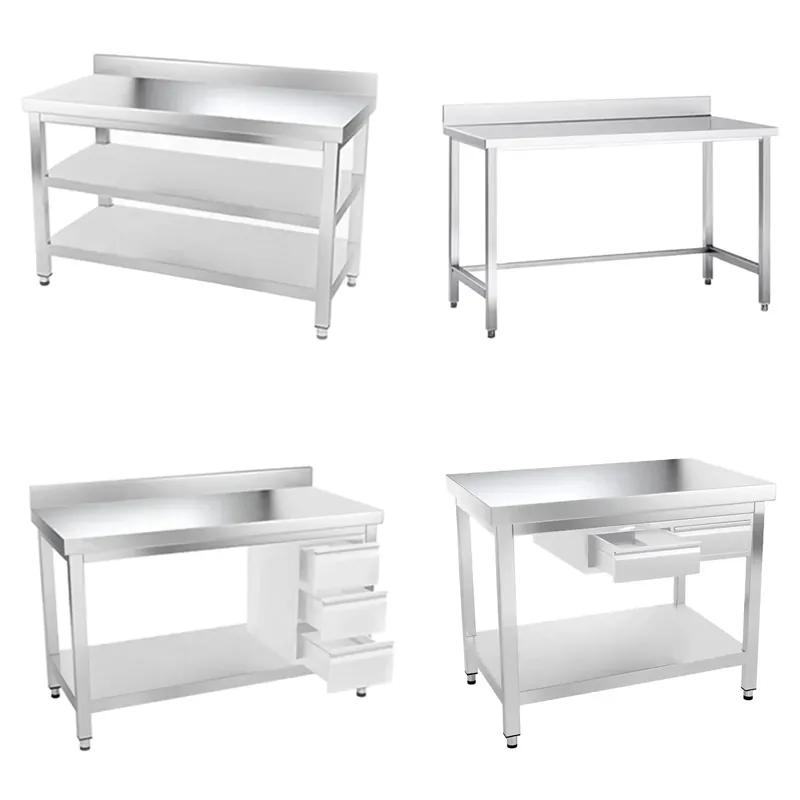 Commercial Kitchen Backsplash - Kommerzieller Edelstahl-Küchen-Arbeitstisch mit Rückwand
