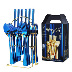 Commercial Kitchen Knife Set - 24Pcs Edelstahl Geschirr Set Messer Gabel
