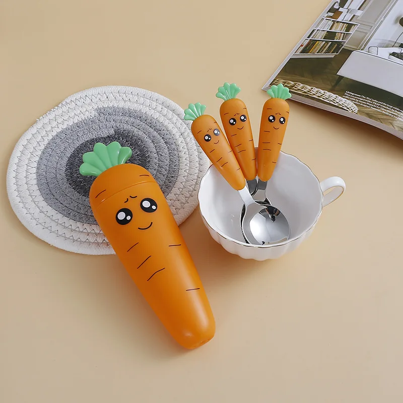Commercial Kitchen Knife Set - Edelstahl Karotten Geschirr Set Cartoon Löffel