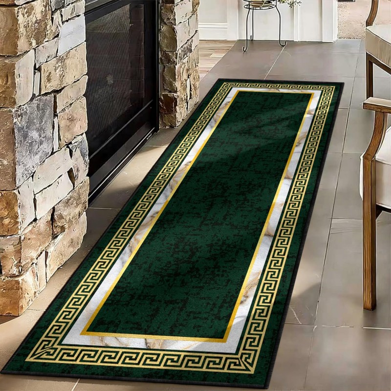 Commercial Kitchen Mats - Abstrakter Kunst-Läufer-Teppich, blau-gelbes Farbspritzer-Muster, rutschfeste Bodenmatte