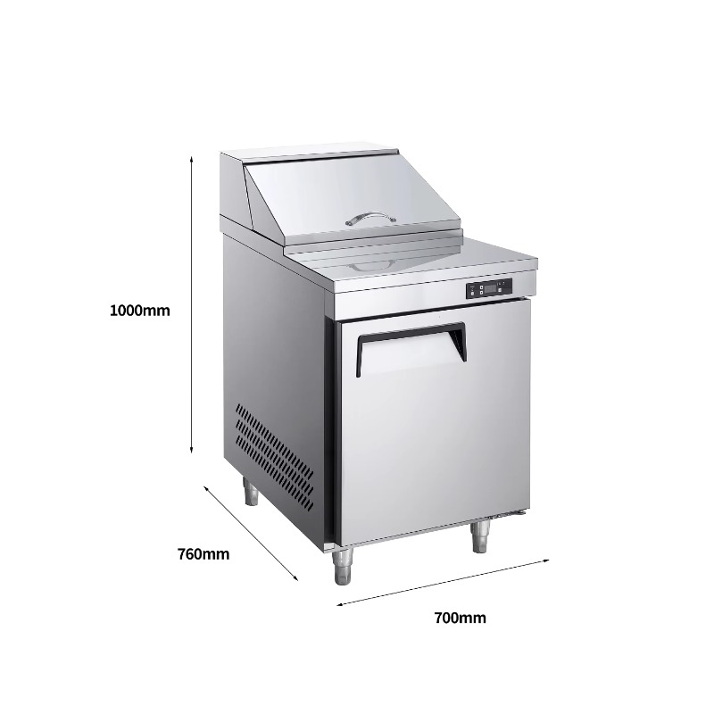 Commercial Kitchen Backsplash - NE-1101 Einzel-Tür Gewerblicher Küchenkühlschrank Edelstahl Luftgekühlter