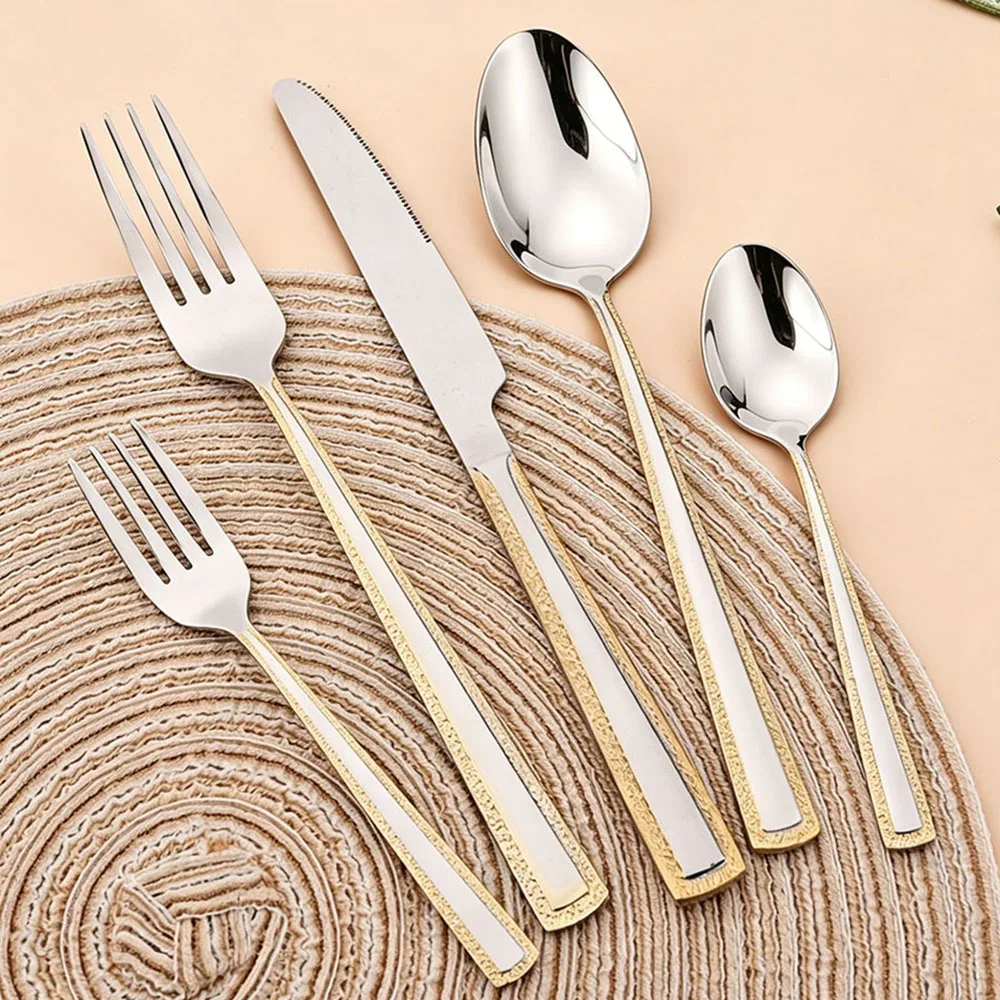 Commercial Kitchen Knife Set - 4-teiliges Besteckset aus Edelstahl, Messer, Gabel,