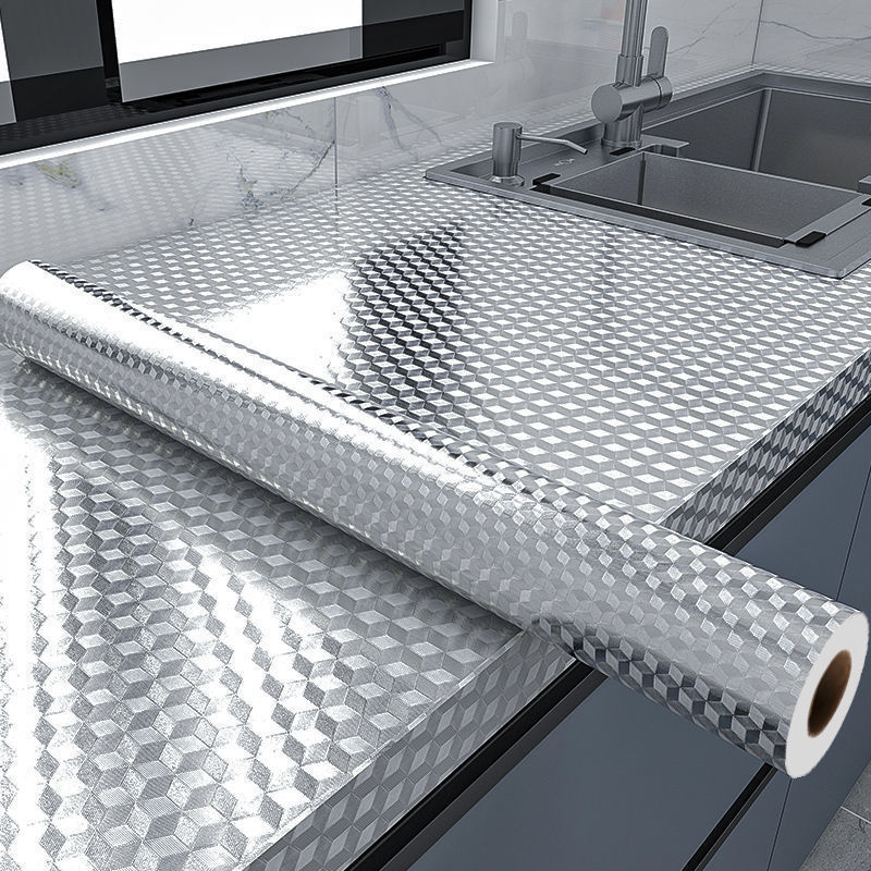 Commercial Kitchen Warmer - Aluminiumfolie Anti-Öl Küchenwandaufkleber Selbstklebend Wasserdicht für