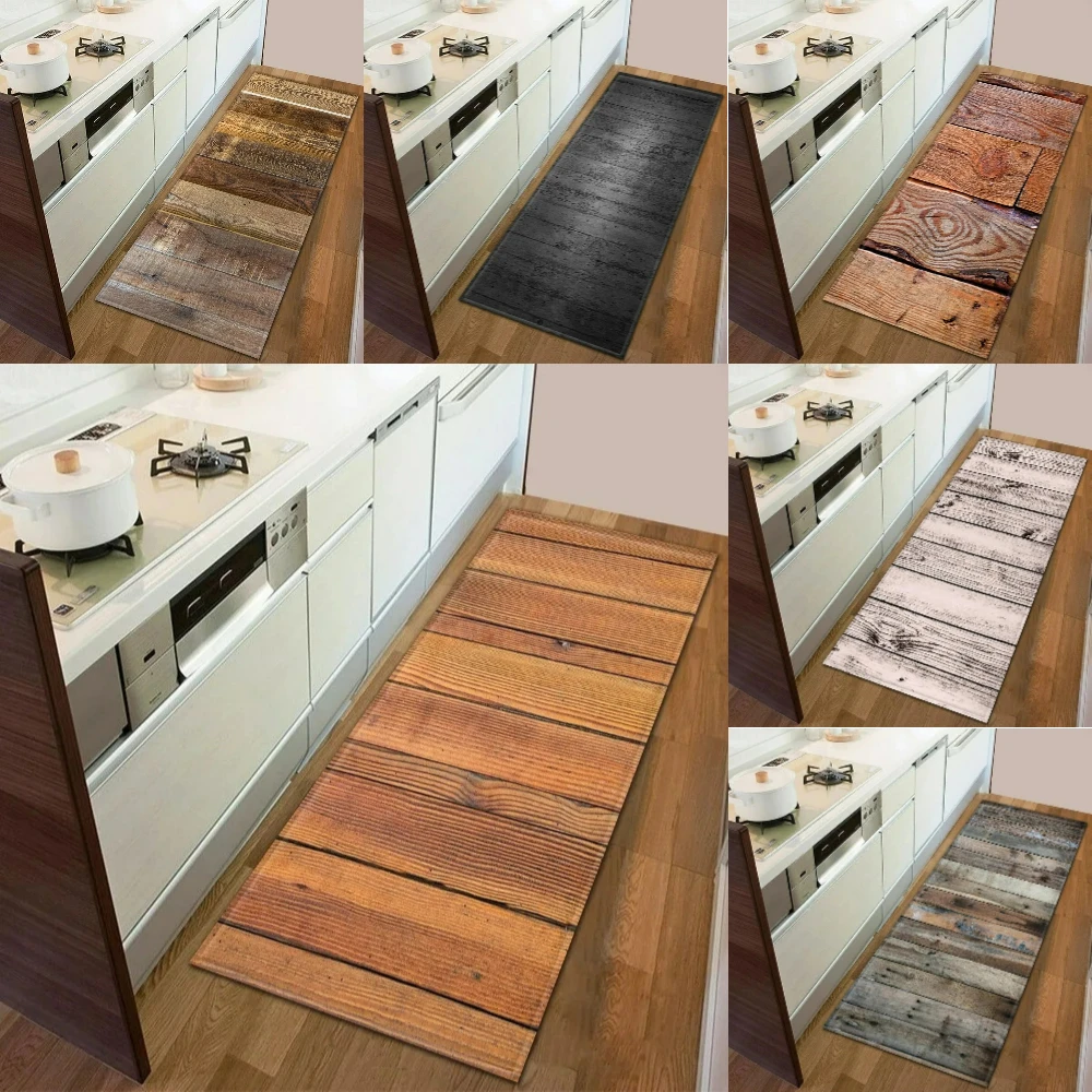 Commercial Kitchen Mats Anti Fatigue - Authentischer Holzmaserungseffekt Retro Stylerunner Teppich Küche