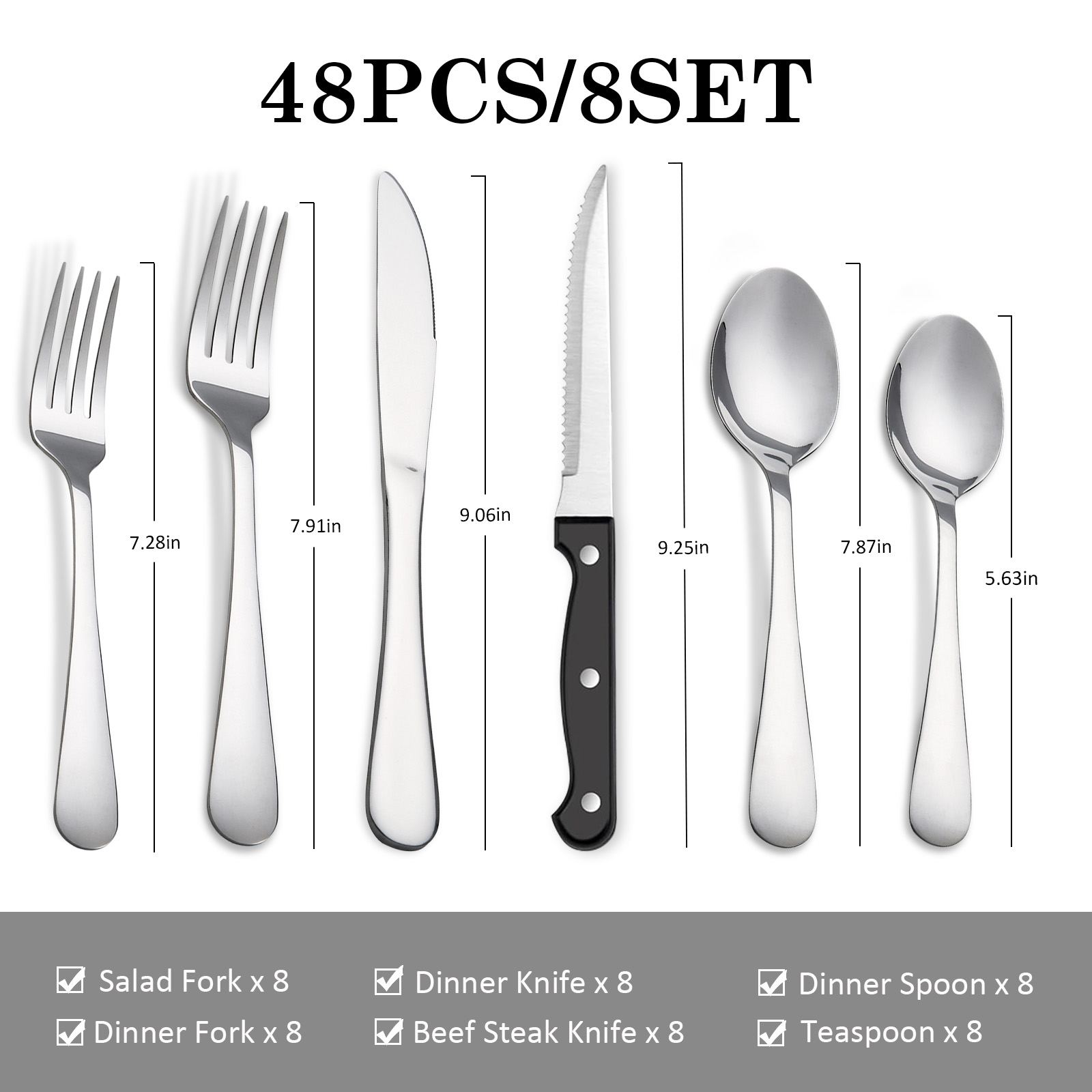 KOOMADE 48-teiliges Besteckset – Commercial Kitchen Knife Set Bewertung und Preis
